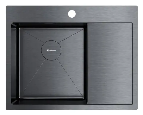 Кухонная мойка Omoikiri Akisame 65-GM-L (4973097) вороненая сталь