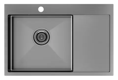 Кухонная мойка Paulmark Kroner 78F L (780*510) Вороненая сталь GM